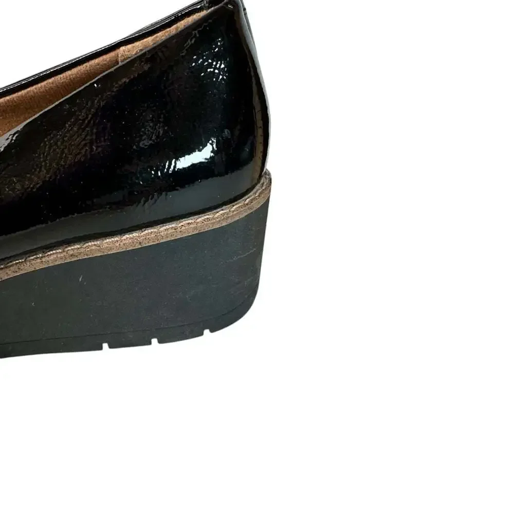 Eurosoft Faella Wedge Pump Size 9 Black Patent Leather Business Career Work